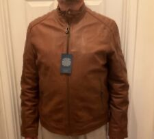 Cole Haan Mens Bonded Leather biker  moto slim Jacket XL  - NWT $595 picture