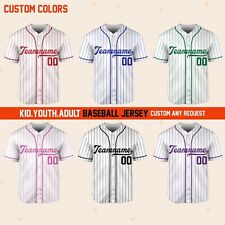 Custom Request Stripe Line Custom Colors Personalized Name Baseball Jersey picture