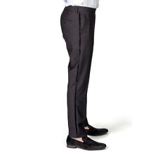 Men's Tailored Slim Fit Black Side VELVET Tuxedo Pants Dress Slacks By Azar Man picture