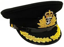 UK Royal NAVY Officer Captain Black Hat British Britain Insignia by DEURA USA picture