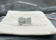 David Yurman Sterling Silver 925 Angelika 15mm Pave .67ct Diamond Ring Size 9 picture