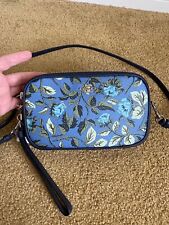 COACH 66690 Floral Sadie Crossbody Clutch With Slate Sleeping Rose Double Zip picture
