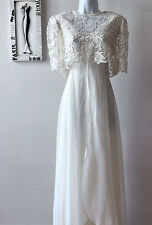 Miss Elliette Vintage Chiffon Crochet Lace Cream Women’s Wedding Dress picture