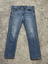 M&S Collection Jeans Mens 34x31 Slim Straight Leg Blue Medium Wash Denim Zip picture