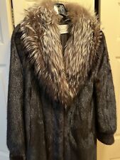 Women’s Exquisite Geniune Mink Coat Brown Black/Fox 3/4 Length by Wrubel & Kozin picture