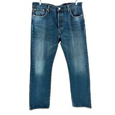 Levi's 501 Button Fly Original Fit Straight Leg Jeans Mens 38X32 Blue 5 Pockets picture
