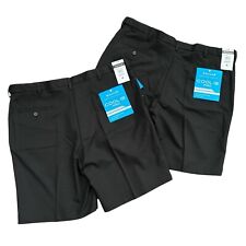 Lot of 2 NEW Haggar Cool 18 Pro Men's Size 40 Shorts Stretch Black Expandable picture