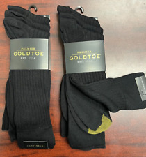 Gold Toe Men's Canterbury 12-Pair Ribbed Crew Dress Socks Black -  picture