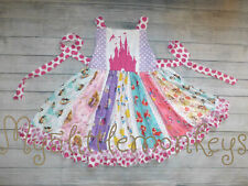 NEW Boutique Princess Ariel Cinderella Belle Rapunzel Girls Ruffle Twirl Dress picture