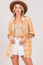 Chic Plaid Shirt with Elegant Side Slits picture