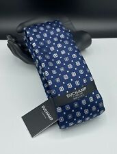 DUCHAMP London Men's 100% Silk Tie ~ Blue ~ Floral ~ Hand Made ~ NEW picture
