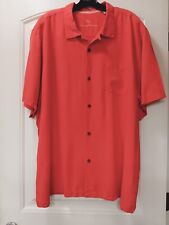 Tommy Bahama Silk Short Sleeve Button-Up Shirt Sz 2xl Salmon Tropical Hawaiian  picture