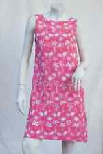 Vintage Pink Palm Print Hawaii Dress Patio Dress Muumuu Boho Hippie Beach Cottag picture