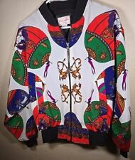 Vintage 80's Women's Bomber Jacket Hot Air Balloons Baroque Cherubs Size S picture