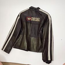 y2k Diesel brown and metallic leather jacket 2000s vintage picture
