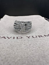 David Yurman Sterling Silver 925 Angelika 15mm Pave .67ct Diamond Ring Size 9 picture