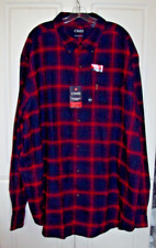 Chaps Men's PERFORMANCE FLANNEL NWT 3XLT Big & Tall 100% Cotton Red Navy Plaid picture