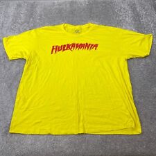 WWE Hulkamania T-Shirt Men's BIG 3X Short Sleeve Yellow Crew Neck Cotton picture