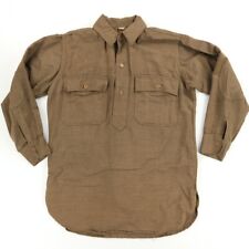 VTG Military WWI WWII Popover Field Shirt Wool Brown Men's XL picture
