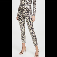 NWT A.L.C. Conan Sequin Leopard Pants 2 ALC Cream Tan Black Skinny Crop picture