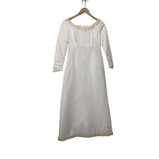 Vintage 70s White Gown Maxi Dress S 4  0568 picture