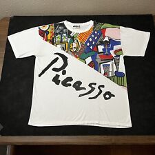 Vintage Picasso Shirt All Over Print Art 1980s Cubism Guernica MOMA Museum 90s picture
