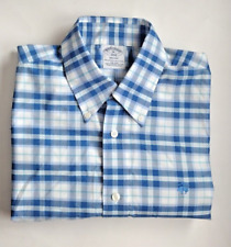 Brooks Brothers 1818 Regent Shirt Plaid blue white Excellent Cond. Men size M picture