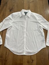 Lauren Ralph Lauren RL Non-Iron Button Shirt Women's Size XL, White with Crest picture