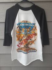 1985 VTG Triumph Invasion Tour Band Concert T Shirt  White L Signal Thunder  picture