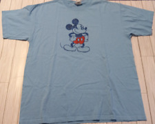 Y2K Vintage Disney Store Mickey Mouse Sparkle Chest Print T-shirt Men's XL Blue picture
