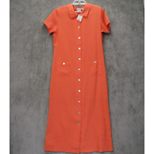 Carolina Colours Maxi Dress Checks Womens 10 Orange Full Button Front New picture