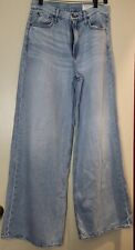 Rag And Bone Sofie High Rise Ultra Wide Leg Size 28 Light Wash picture