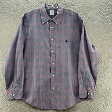 Brooks Brothers Shirt Mens Extra Large Button Up Regent Plaid Blue Red picture