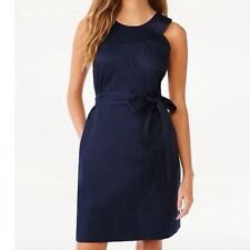 NWT FREE ASSEMBLY round neck shift dress Navy blue sleeveless *no belt* Women L picture