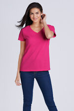 Gildan 5V00L Womens V-Neck Tee Cotton Plain Blank Solid Short Sleeve T-Shirt picture