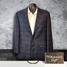 Fioravanti Soft Blazer Jacket Mens 40R Soft Tweed Wool Blue Green Plaid picture
