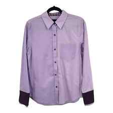 Le Superbe shirt ex-boyfriend double cuff button up top lavender Size 8 picture