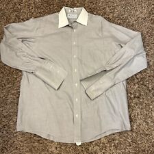 Burberrys Of London Shirt Mens 16.5 34 Gray Button Up French Cuff Made In USA picture