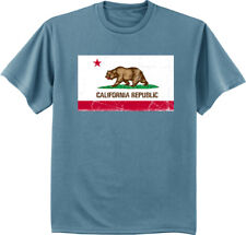 California flag t-shirt for men light blue California bear decal tee shirt picture