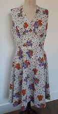 VTG 70s Alison Ayres Original Dress Size M Sleeveless Floral V-Neck Knee Length picture