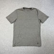 Smartwool Shirt Adult Medium Merino Wool Base Layer Gray Stripe Short Sleeve picture