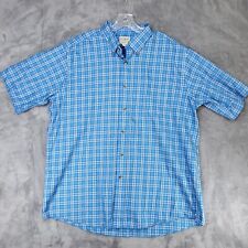 LL Bean Shirt Men's XL Blue Plaid Button Up Outdoor Casual Extra Large Short picture