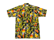 Wave Slave Hawaiian Shirt Parrot Print Men`s Size M picture