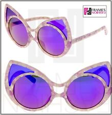 Khaleda Rajab LINDA FARROW Cat Eye Purple Marble Lilac POLARIZED KR1 Sunglasses picture