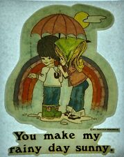 Original Vintage 1972 You Make My Rainy Day Sunny Iron On Transfer picture