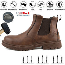Waterproof Work Boots for Men Slip-on Steel Toe Safety Shoes Sneakers Anti-slip picture