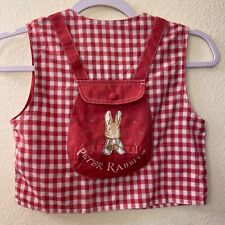 Vintage Peter Rabbit Vest Size 8 Ivy House 1995 Kids Gingham Patch 3D Backpack picture