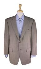 Samuelsohn Blue/Gold/Brown Check Woven Wool 2-Btn Sportcoat Blazer 42R picture
