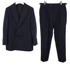 SUITSUPPLY La Spalla / Brescia Suit Men's UK 42 / uk 36 2Piece Wool Navy Pleated picture