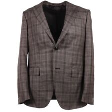 NWT $2995 ERMENEGILDO ZEGNA Layered Check Silk-Cashmere-Linen Sport Coat 40 R picture